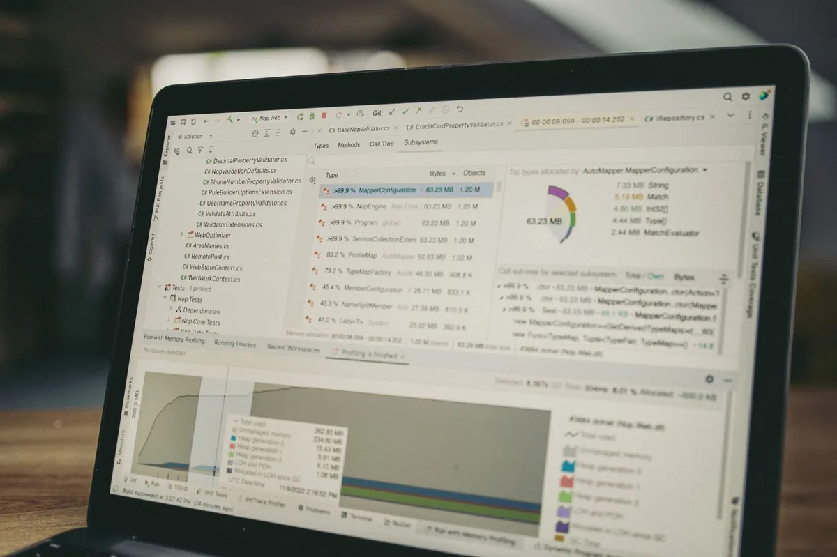 A laptop screen showing a data analysis interface