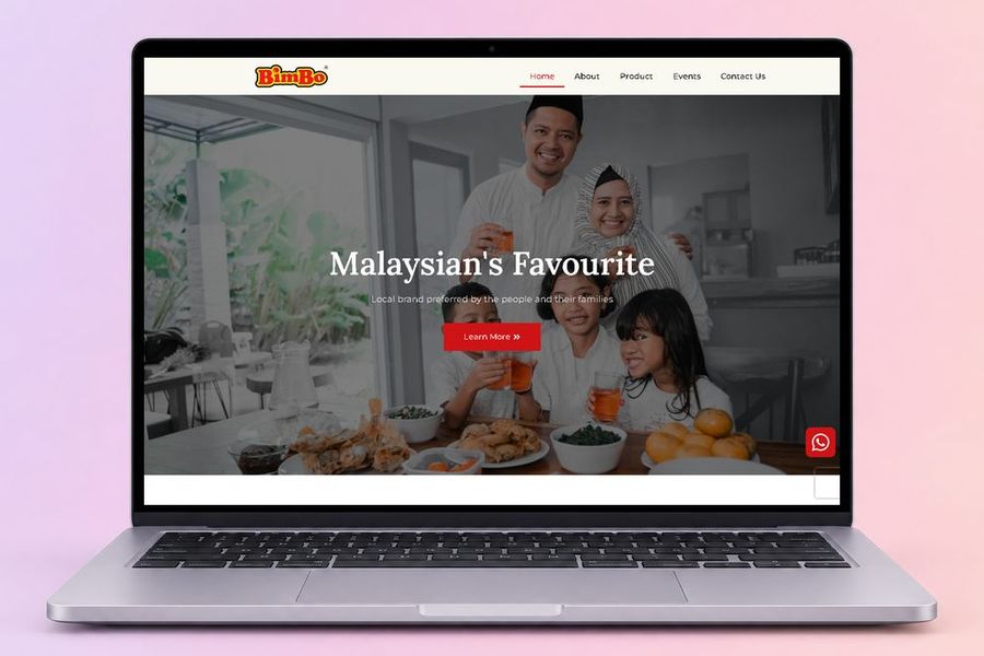 Digital Marketing Agency | ZenWeb Malaysia The BimBo website on a laptop, designed by ZenWeb