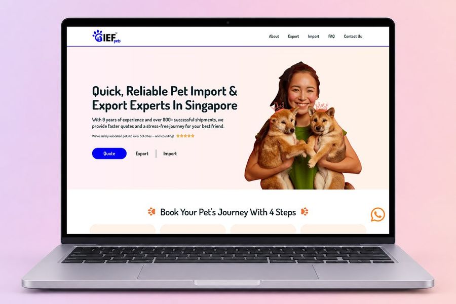 Digital Marketing Agency | ZenWeb Malaysia The CIEF Pets Singapore website on a laptop, designed by ZenWeb