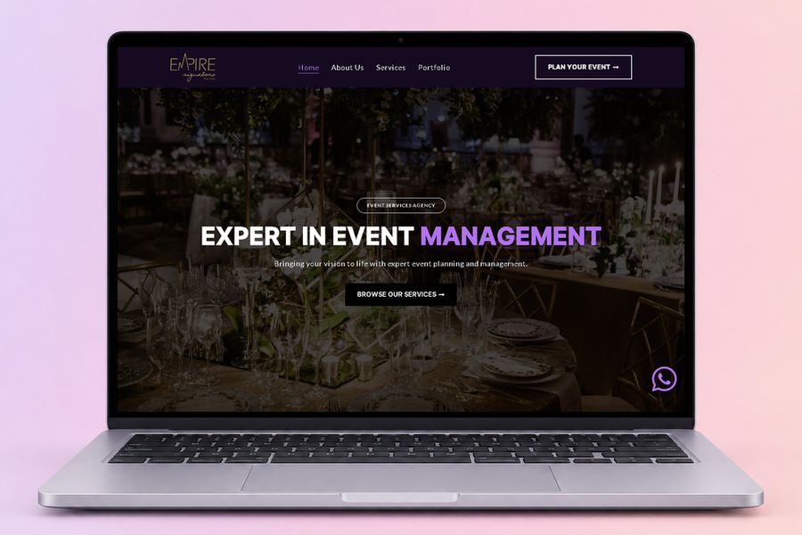 Digital Marketing Agency | ZenWeb Malaysia The Empire Signature website on a laptop, designed by ZenWeb