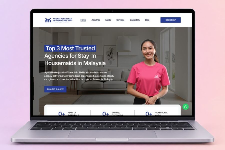 Digital Marketing Agency | ZenWeb Malaysia The IMI Talent website on a laptop, designed by ZenWeb
