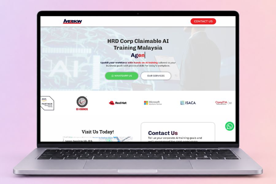 Digital Marketing Agency | ZenWeb Malaysia The Iverson Associates website on a laptop, designed by ZenWeb