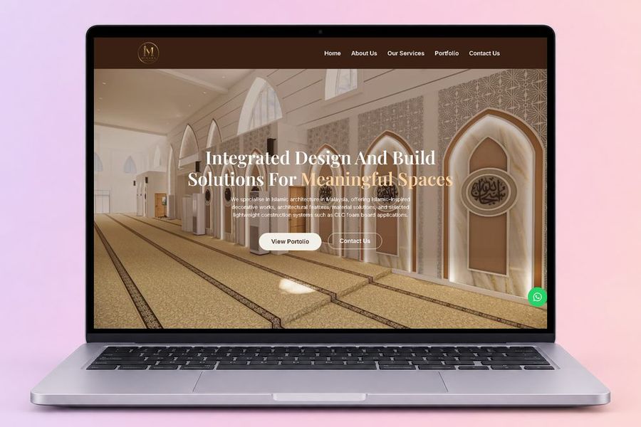 Digital Marketing Agency | ZenWeb Malaysia The Minara Design website on a laptop, designed by ZenWeb