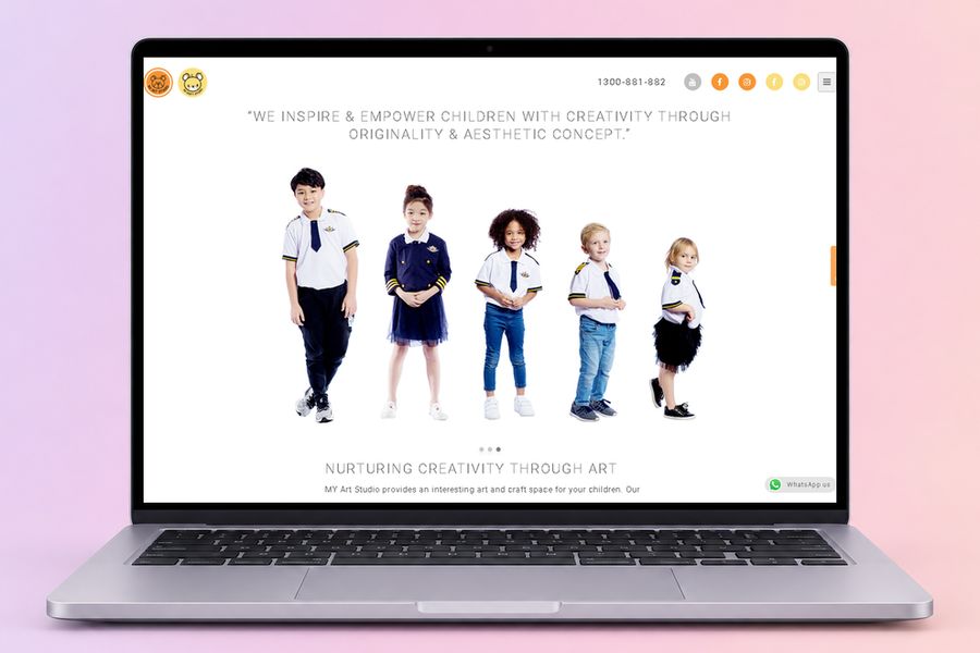 Digital Marketing Agency | ZenWeb Malaysia The MY Art Studio website on a laptop, designed by ZenWeb