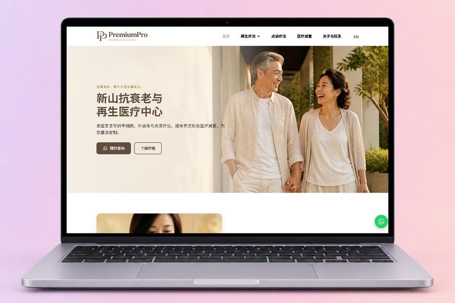 Digital Marketing Agency | ZenWeb Malaysia The PremiumPro Healthcare Centre website on a laptop, designed by ZenWeb