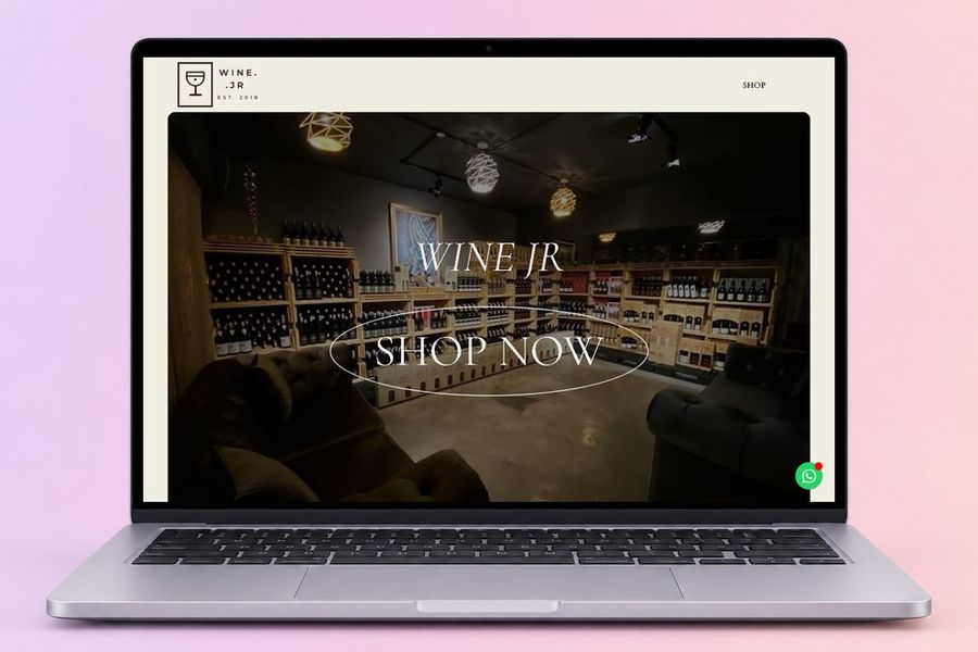 Digital Marketing Agency | ZenWeb Malaysia The Wine JR website on a laptop, designed by ZenWeb