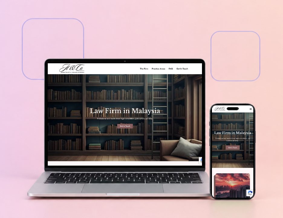 Digital Marketing Agency | ZenWeb Malaysia The Jasmine Tan & Co. website on a laptop and a phone, designed by ZenWeb