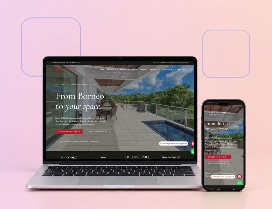 The Kimgres website on a laptop and a phone, designed by ZenWeb