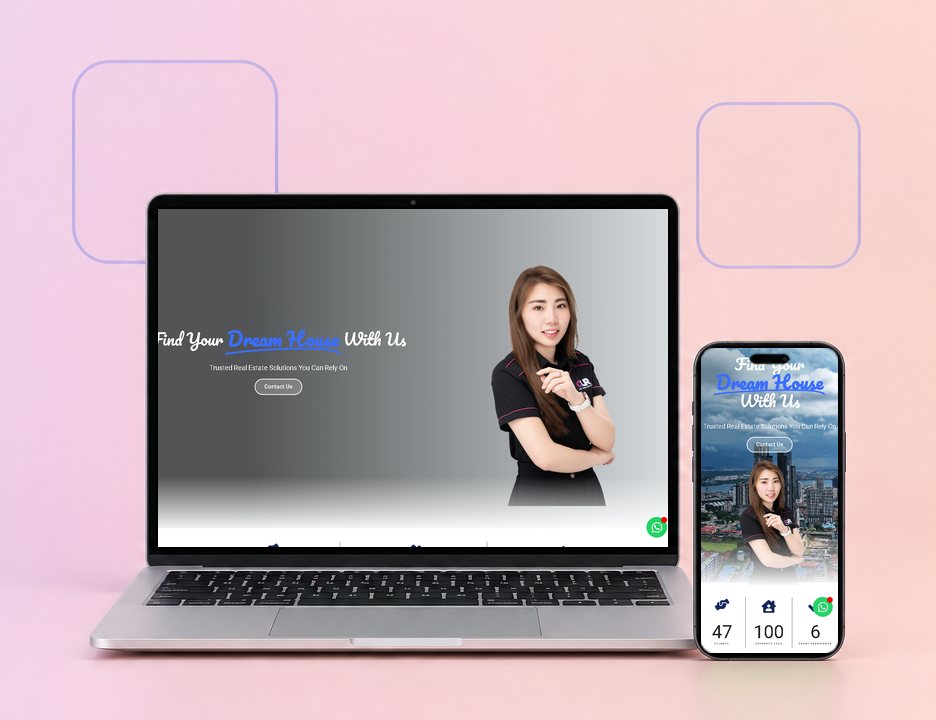Digital Marketing Agency | ZenWeb Malaysia The Million Sista website on a laptop and a phone, designed by ZenWeb