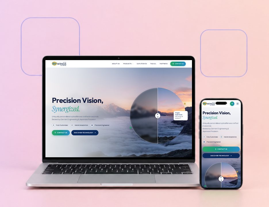 Digital Marketing Agency | ZenWeb Malaysia The Skywings Tech website on a laptop and a phone, designed by ZenWeb
