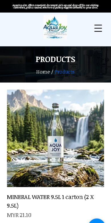 Digital Marketing Agency | ZenWeb Malaysia AquaJoy website on a phone