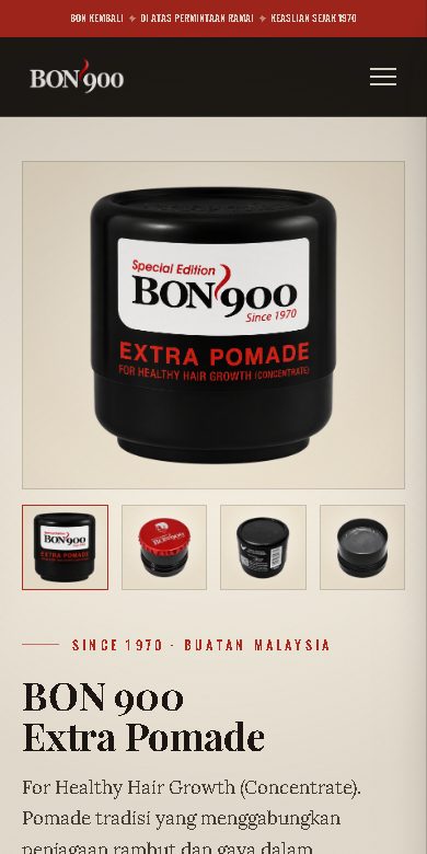 BON 900 website on a phone