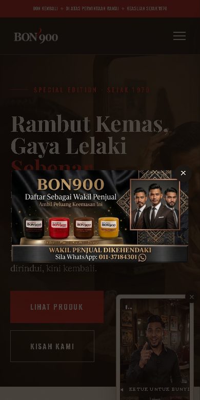 BON 900 website on a phone