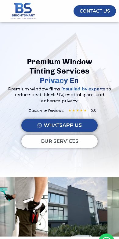 Bright Smart website on a phone