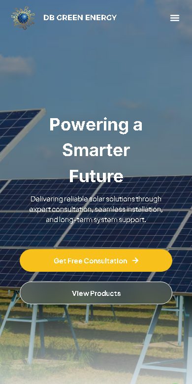 Digital Marketing Agency | ZenWeb Malaysia DB Green Energy website on a phone