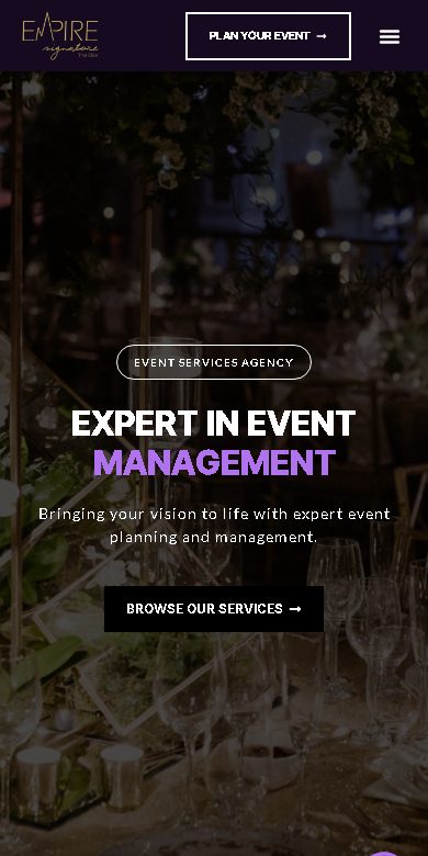 Empire Signature website on a phone