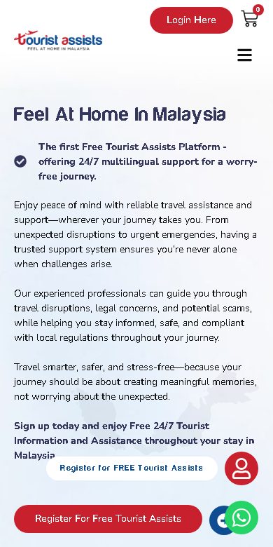 Digital Marketing Agency | ZenWeb Malaysia Tourist Assists website on a phone