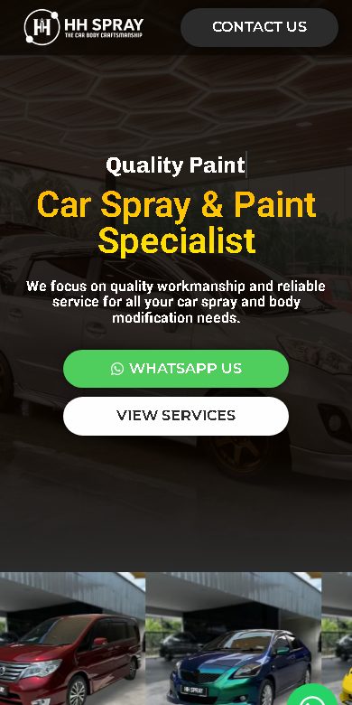Digital Marketing Agency | ZenWeb Malaysia HH Spray website on a phone