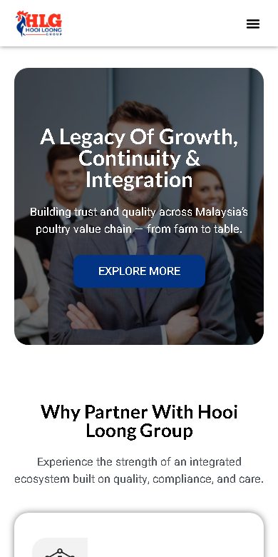 Digital Marketing Agency | ZenWeb Malaysia Hooi Loong Group website on a phone