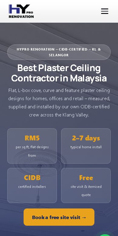Digital Marketing Agency | ZenWeb Malaysia Hypro Construction & Renovation website on a phone