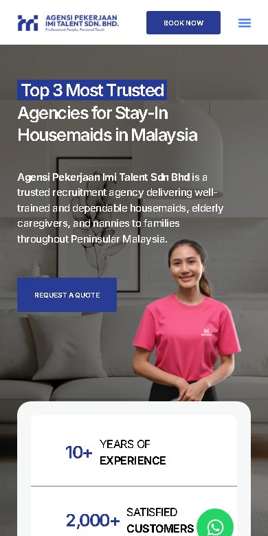 Digital Marketing Agency | ZenWeb Malaysia IMI Talent website on a phone