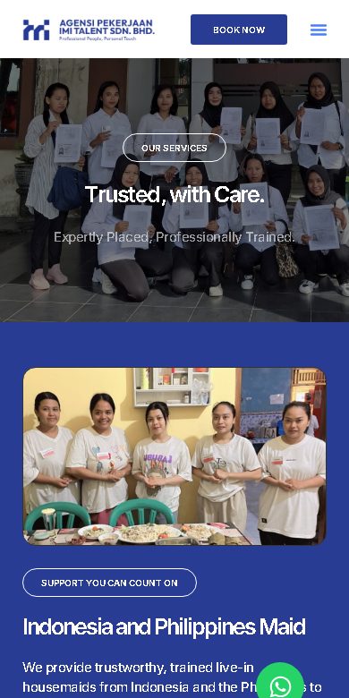 Digital Marketing Agency | ZenWeb Malaysia IMI Talent website on a phone