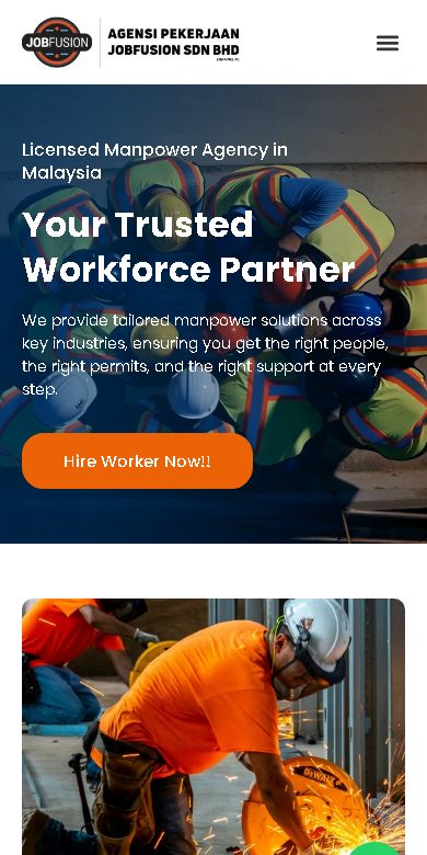 Digital Marketing Agency | ZenWeb Malaysia JobFusion website on a phone
