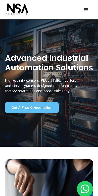 NSA Automation website on a phone