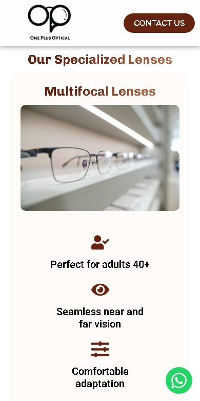 Digital Marketing Agency | ZenWeb Malaysia One Plus Optical website on a phone