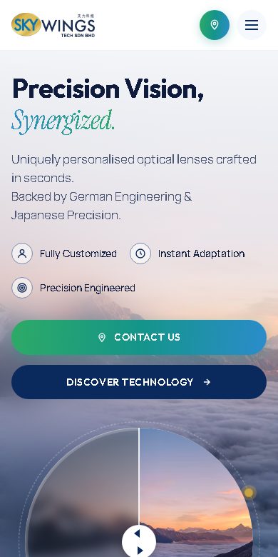 Digital Marketing Agency | ZenWeb Malaysia Skywings Tech website on a phone