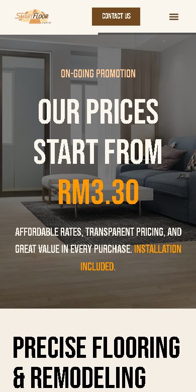 Digital Marketing Agency | ZenWeb Malaysia Smart Floor Creative website on a phone