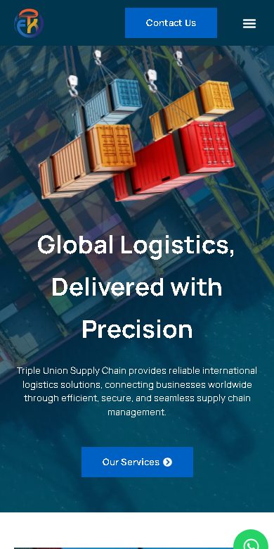 Triple Union Supply Chain website on a phone