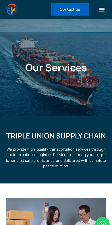 Triple Union Supply Chain website on a phone
