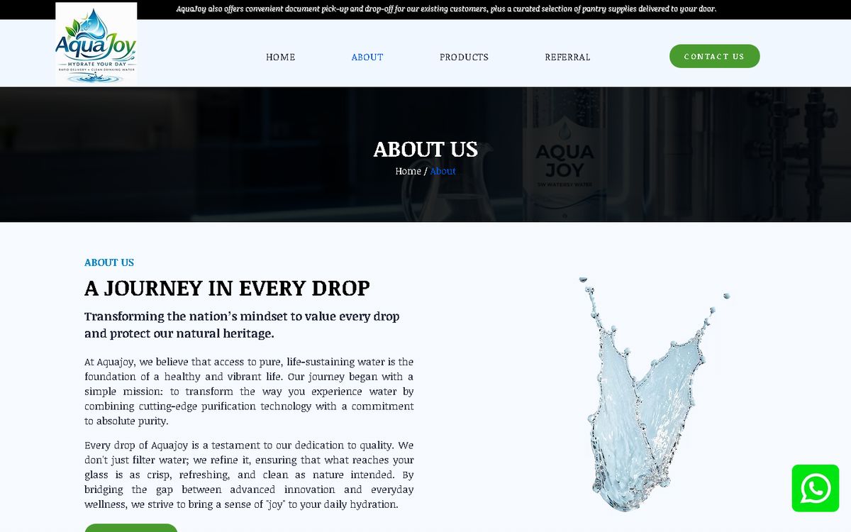 Digital Marketing Agency | ZenWeb Malaysia About of the AquaJoy website