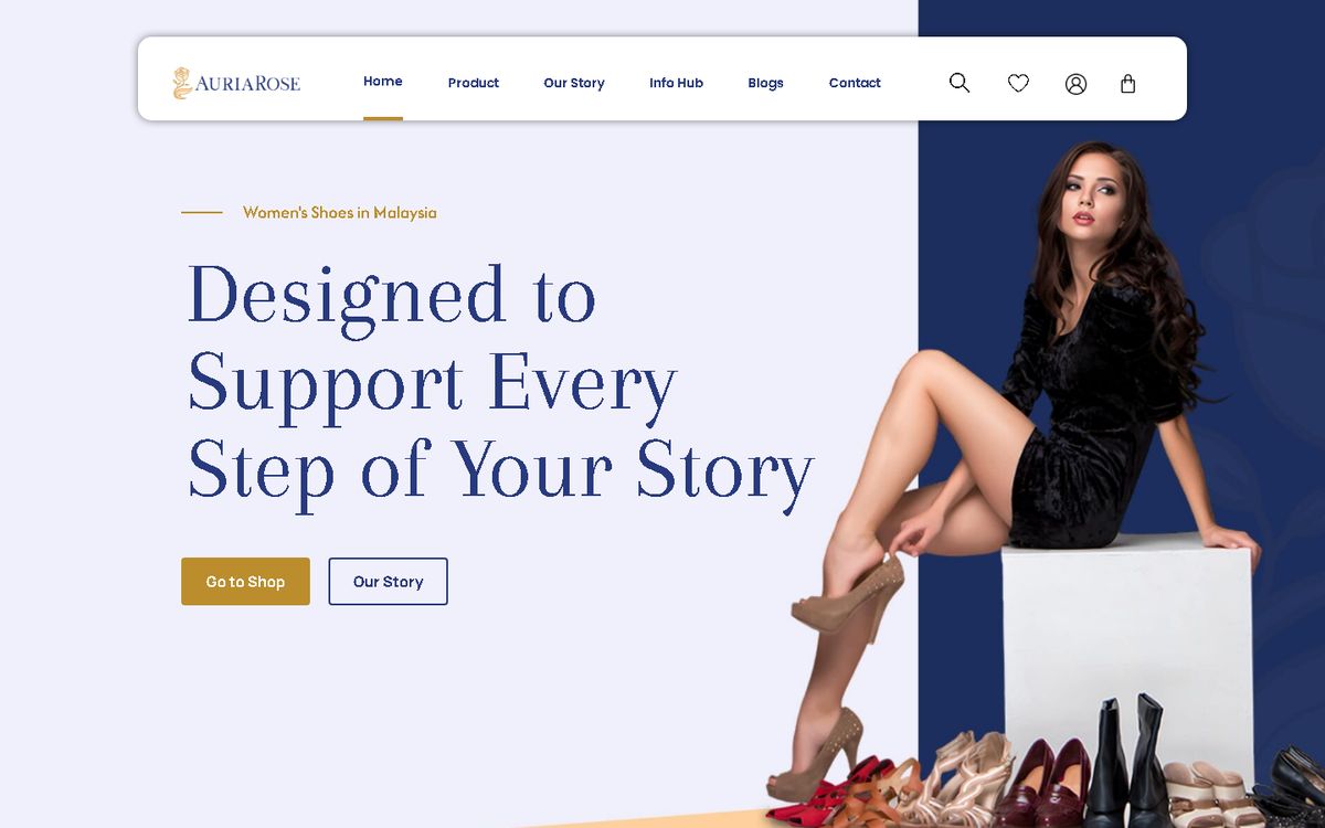 Home page of the Auria Rose website