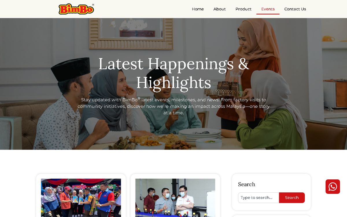 Events of the BimBo website