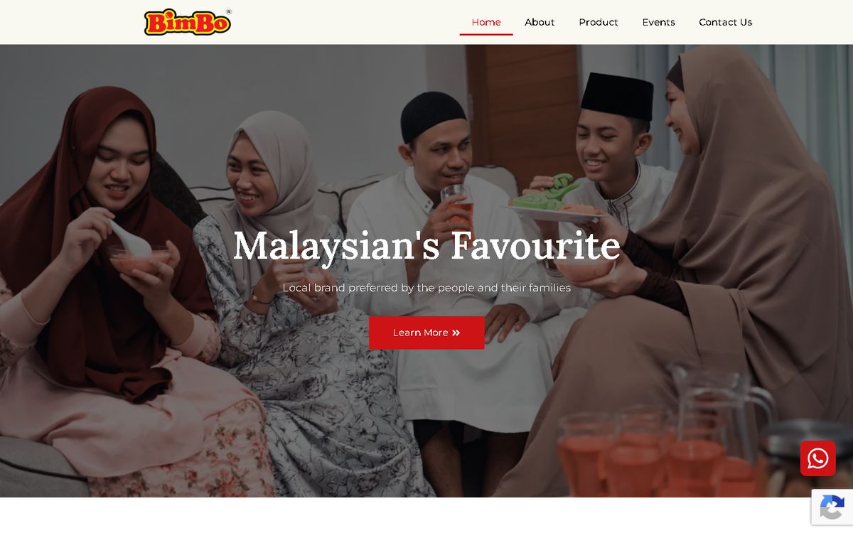 Home page of the BimBo website