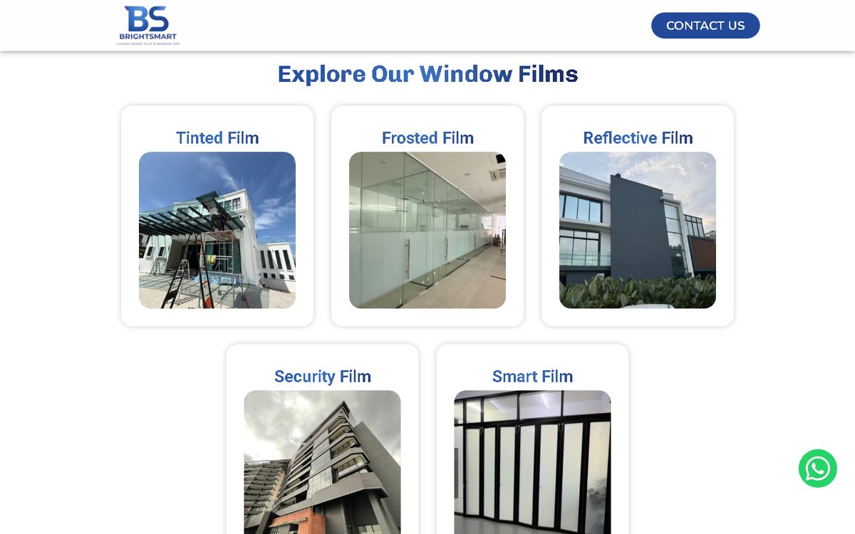 Window film range of the Bright Smart website