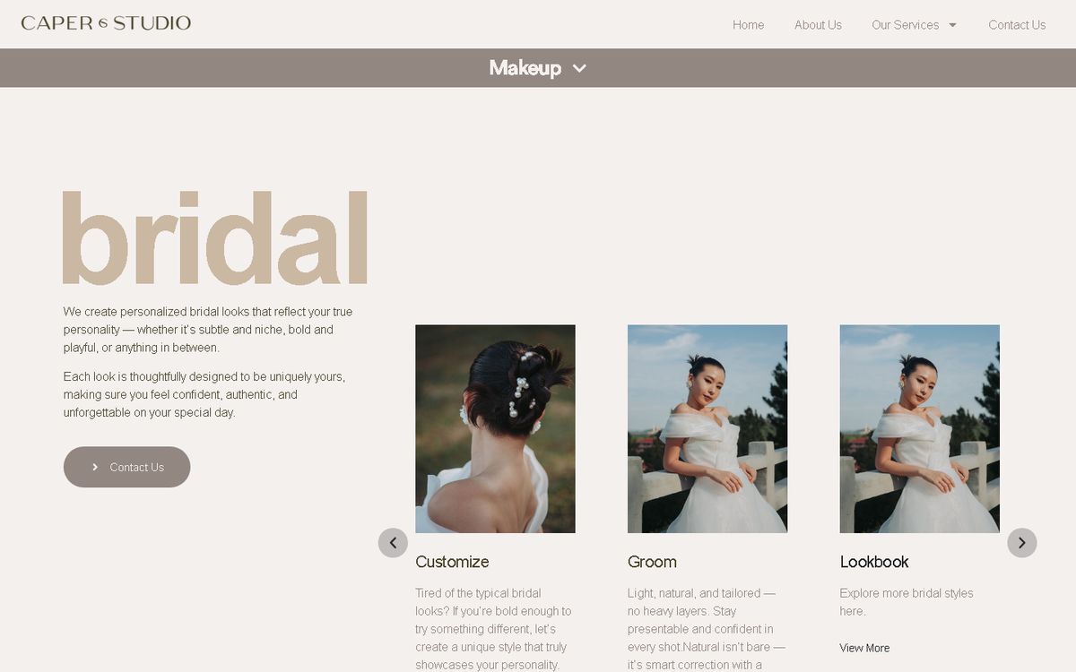 Digital Marketing Agency | ZenWeb Malaysia Makeup of the Caper Studio website