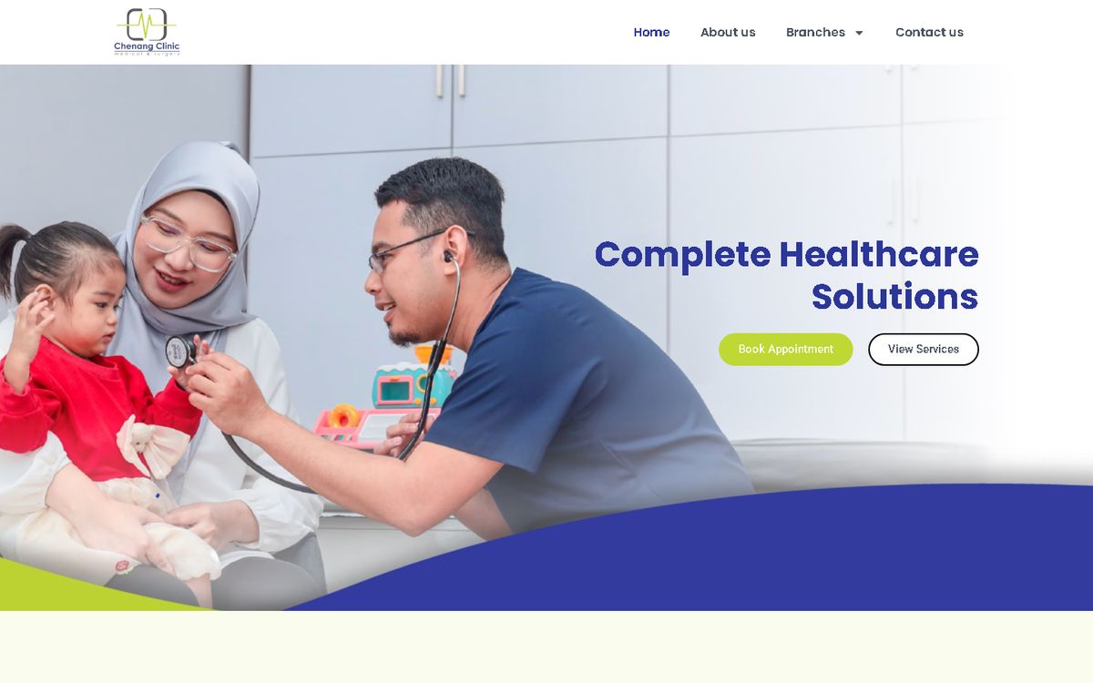 Home page of the Chenang Clinic website