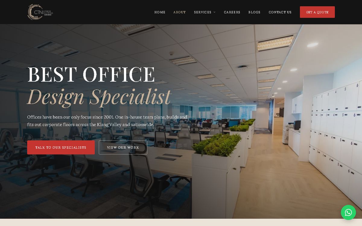 Digital Marketing Agency | ZenWeb Malaysia About of the CTN Interior Solutions website