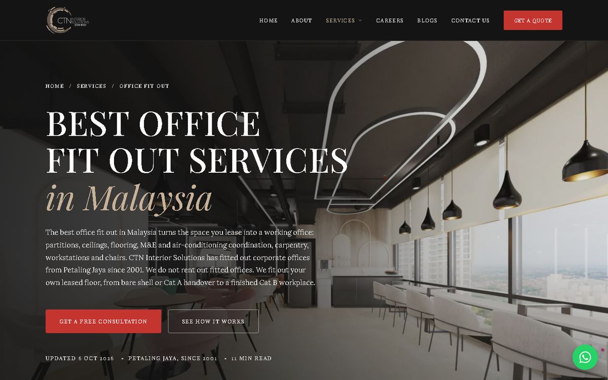 Digital Marketing Agency | ZenWeb Malaysia Office Fit Out of the CTN Interior Solutions website