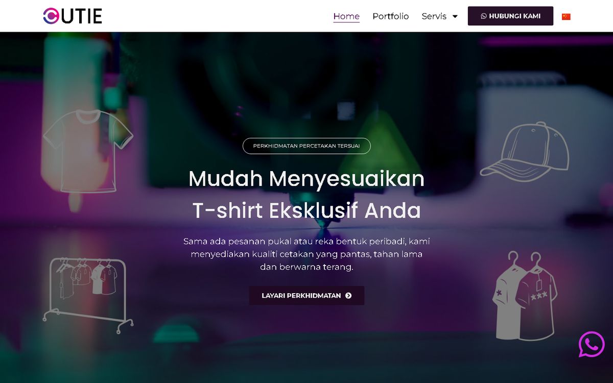 Digital Marketing Agency | ZenWeb Malaysia Bahasa Malaysia version of the CUTIE T-Shirt Printing website