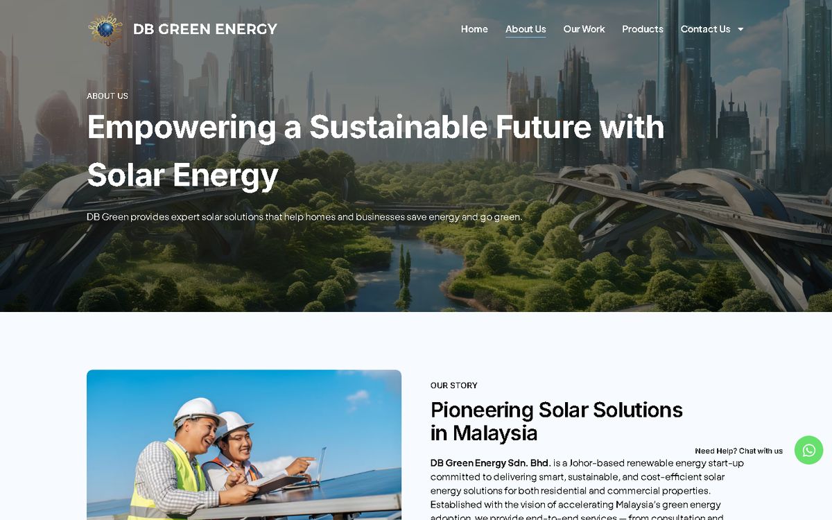 Digital Marketing Agency | ZenWeb Malaysia About Us of the DB Green Energy website