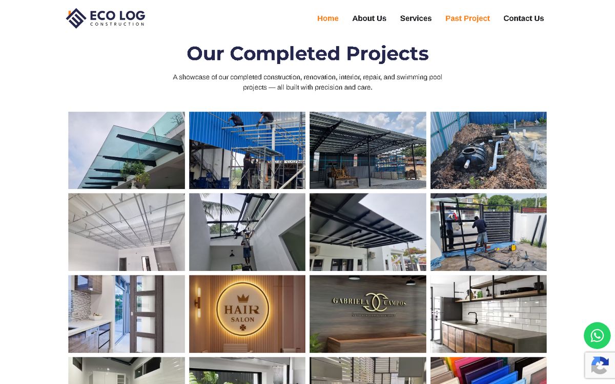 Digital Marketing Agency | ZenWeb Malaysia Past Project of the Eco Log Construction website