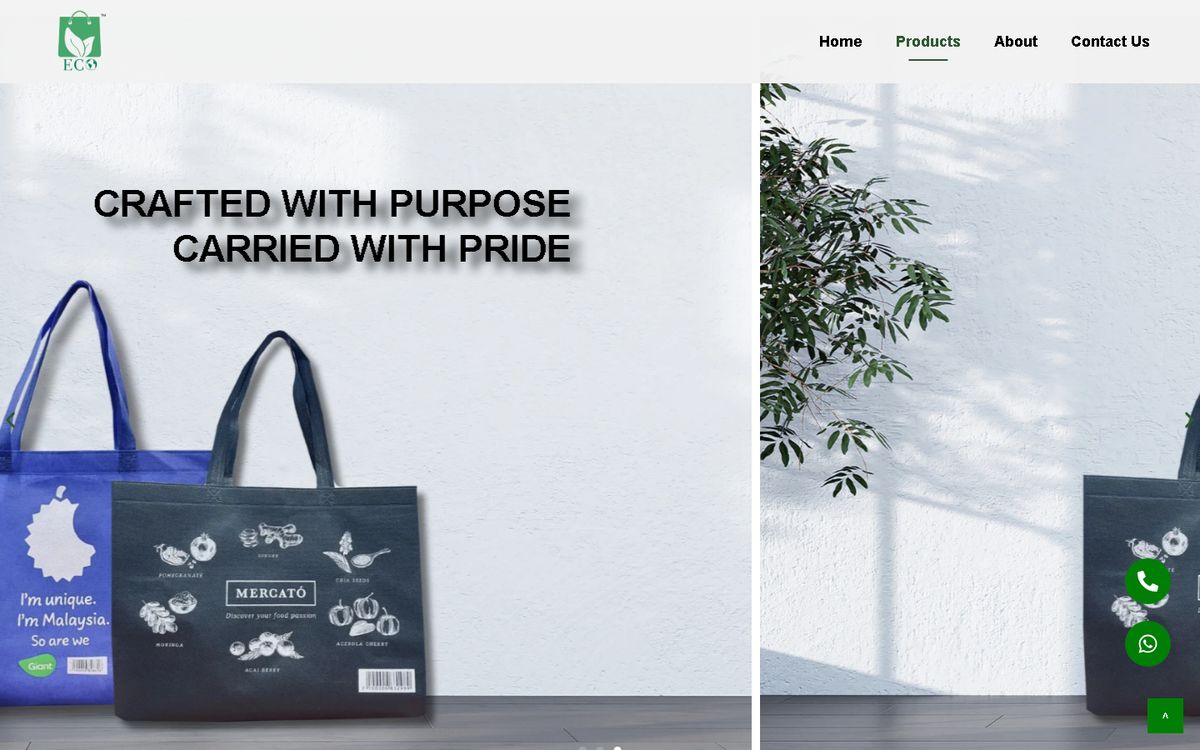 Digital Marketing Agency | ZenWeb Malaysia Products of the Ecoweave Bags website