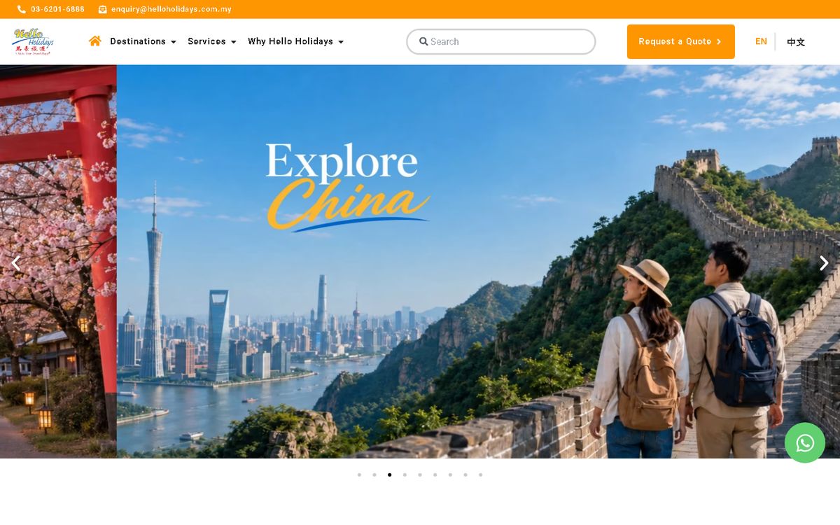 Digital Marketing Agency | ZenWeb Malaysia Home page of the Hello Holidays website