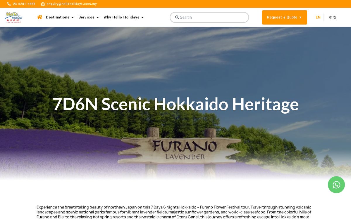 Digital Marketing Agency | ZenWeb Malaysia Tour detail page of the Hello Holidays website