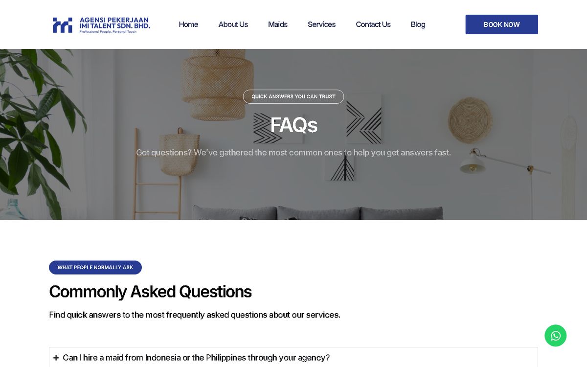 Digital Marketing Agency | ZenWeb Malaysia FAQ of the IMI Talent website