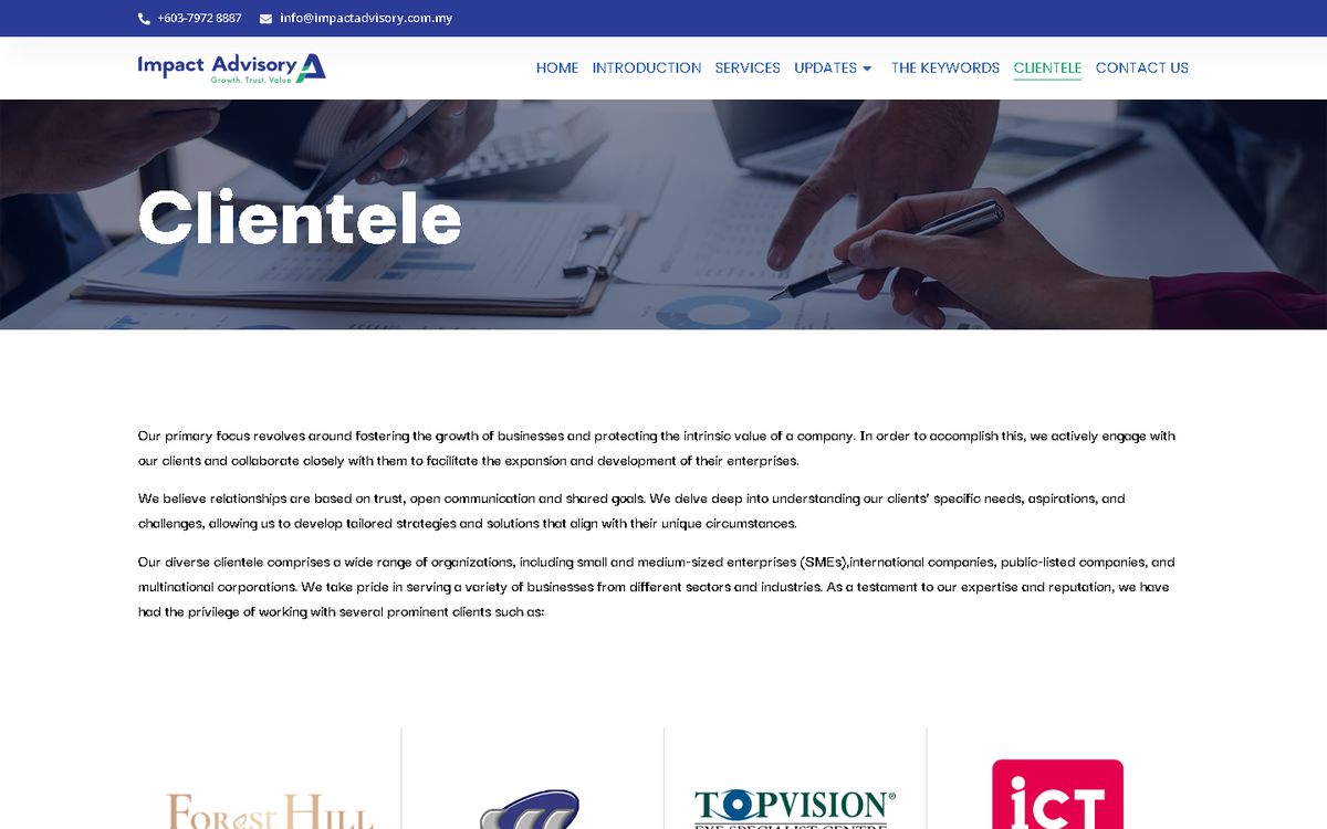 Digital Marketing Agency | ZenWeb Malaysia Clientele of the Impact Advisory website
